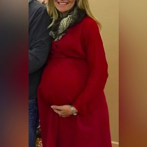 Crimson maternity dress